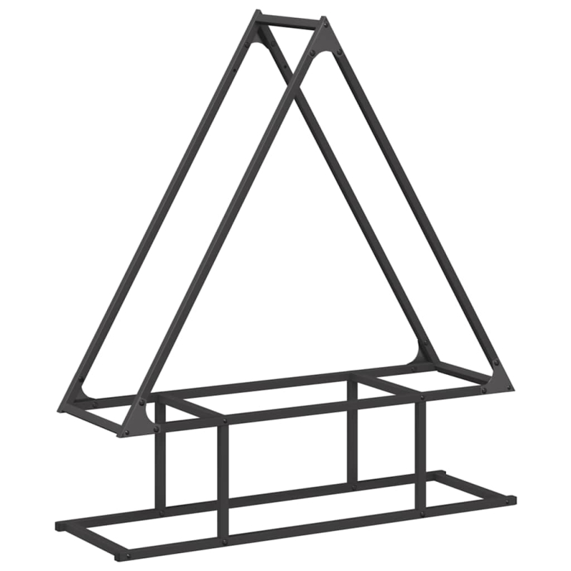 Brennholzregal Schwarz 80x25x90 cm Kaltgewalzter Stahl