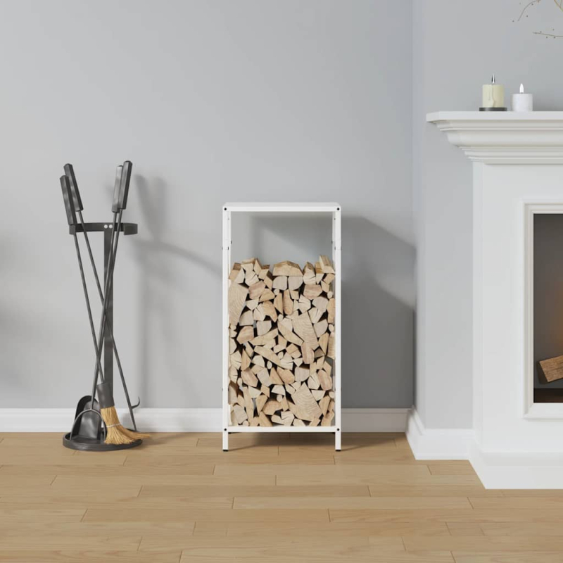 Brennholzregal Weiß 34x25x70 cm Kaltgewalzter Stahl