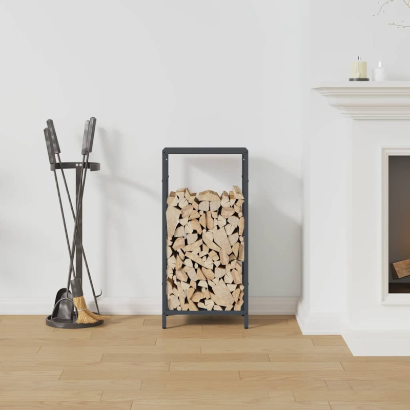 Brennholzregal Anthrazit 34x25x70 cm Kaltgewalzter Stahl