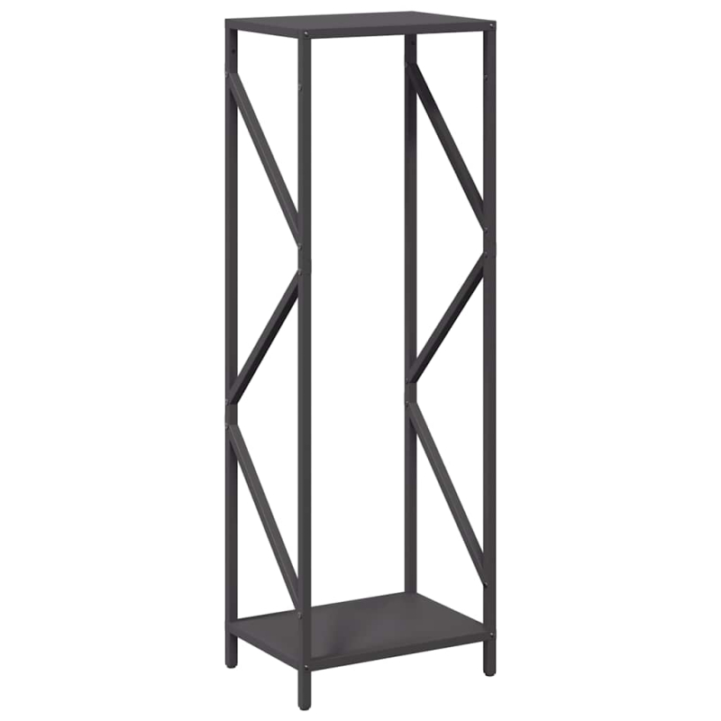 Brennholzregal Schwarz 34x25x100 cm Kaltgewalzter Stahl