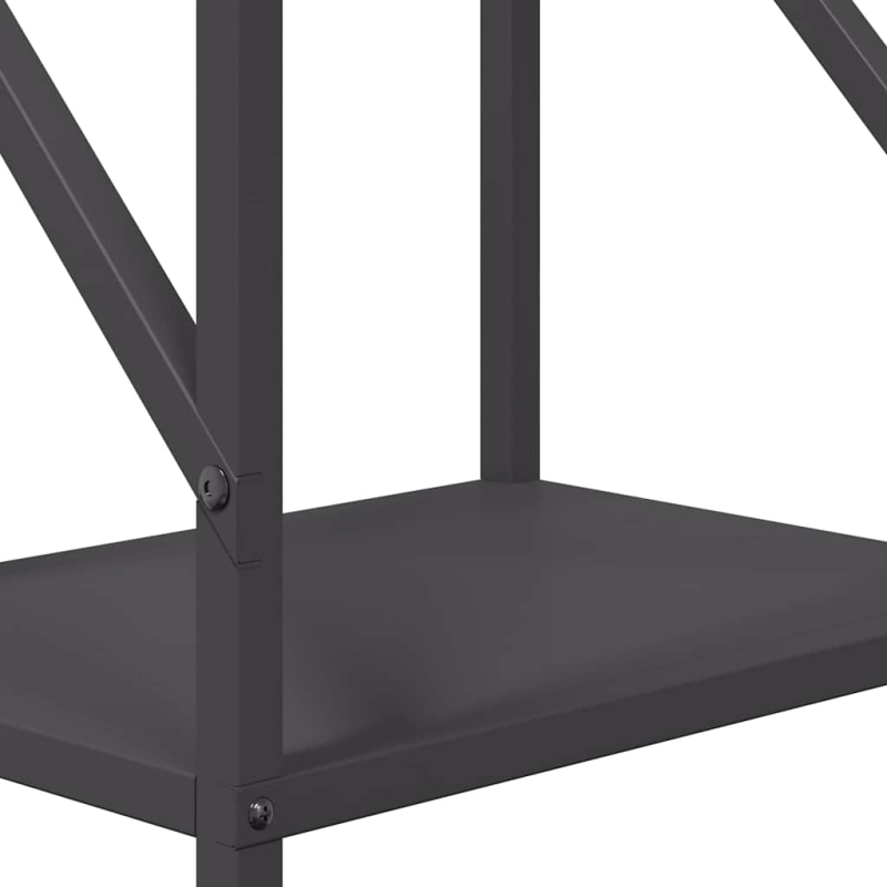 Brennholzregal Schwarz 34x25x100 cm Kaltgewalzter Stahl