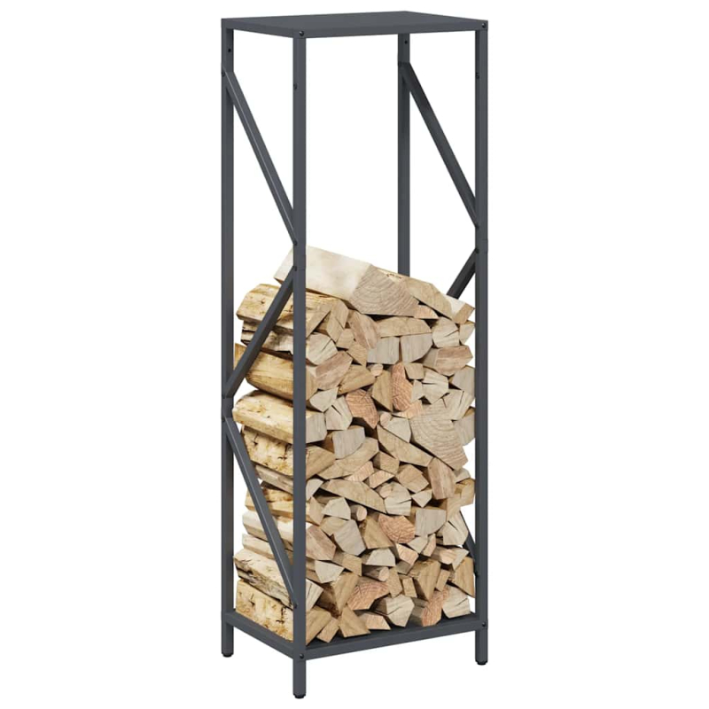 Brennholzregal Anthrazit 34x25x100 cm Kaltgewalzter Stahl