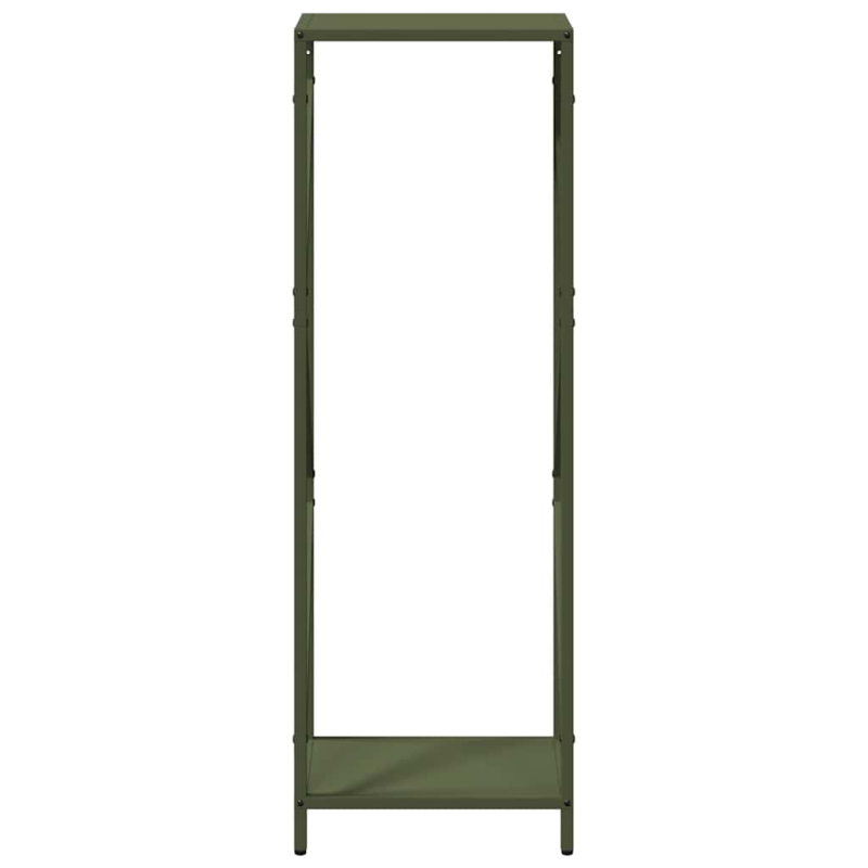 Brennholzregal Olivgrün 34x25x100 cm Kaltgewalzter Stahl