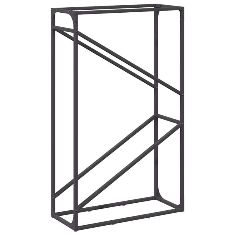 Brennholzregal Schwarz 60x25x100 cm Kaltgewalzter Stahl