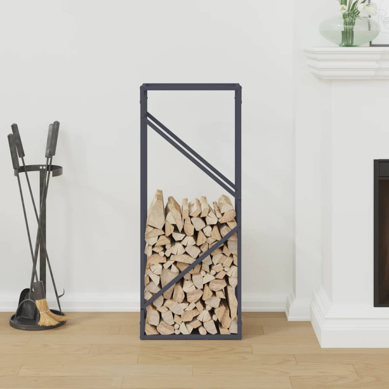 Brennholzregal Anthrazit 40x25x100 cm Kaltgewalzter Stahl