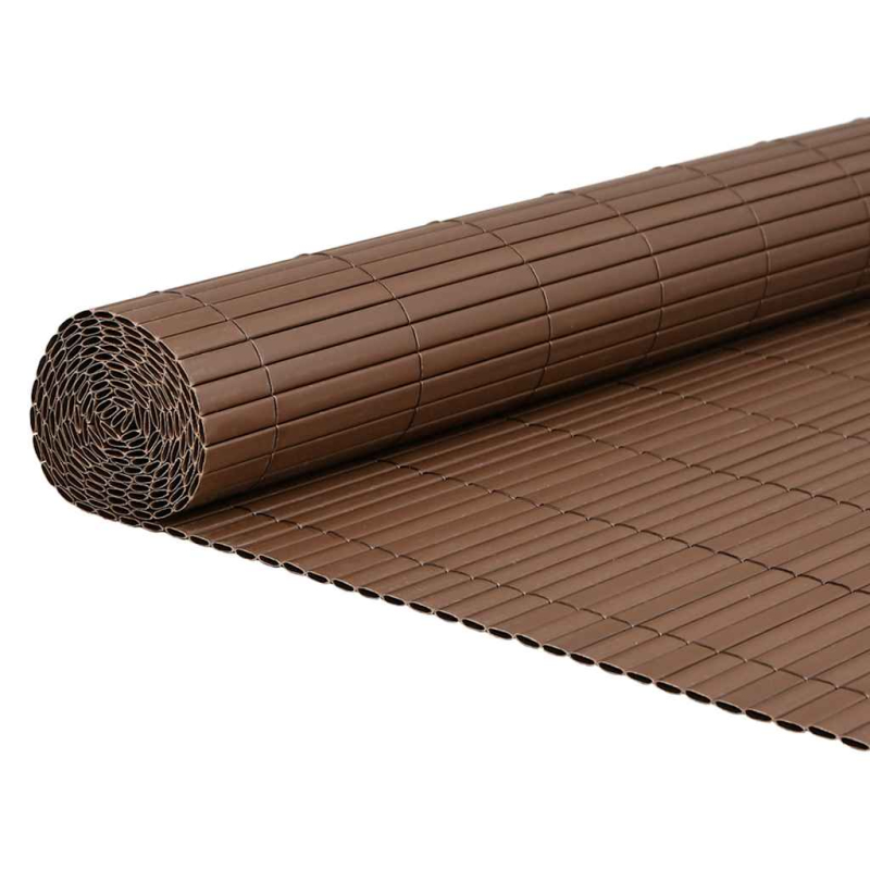 Gartenzaun Doppelseitig Braun 1,8x3 m PVC