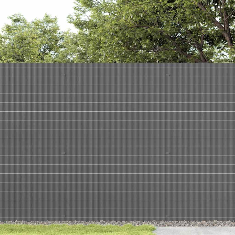 Gartenzaun Doppelseitig Grau 1,8x3 m PVC