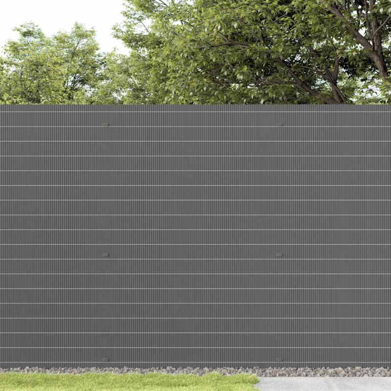 Gartenzaun Doppelseitig Grau 1,8x5 m PVC