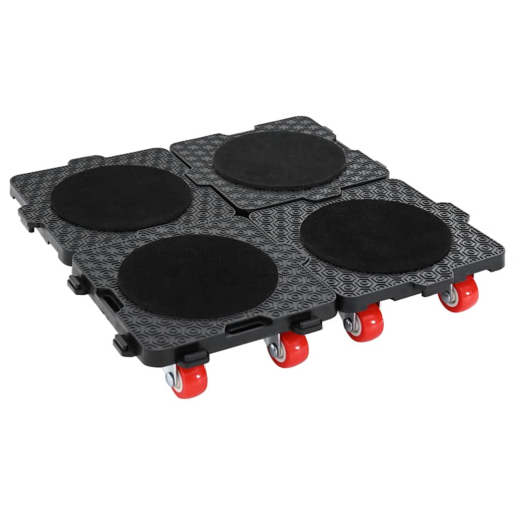 Möbelrollen 4 Stk. mit Heber Schwarz 13,5x13,5x4,2 cm 300 kg