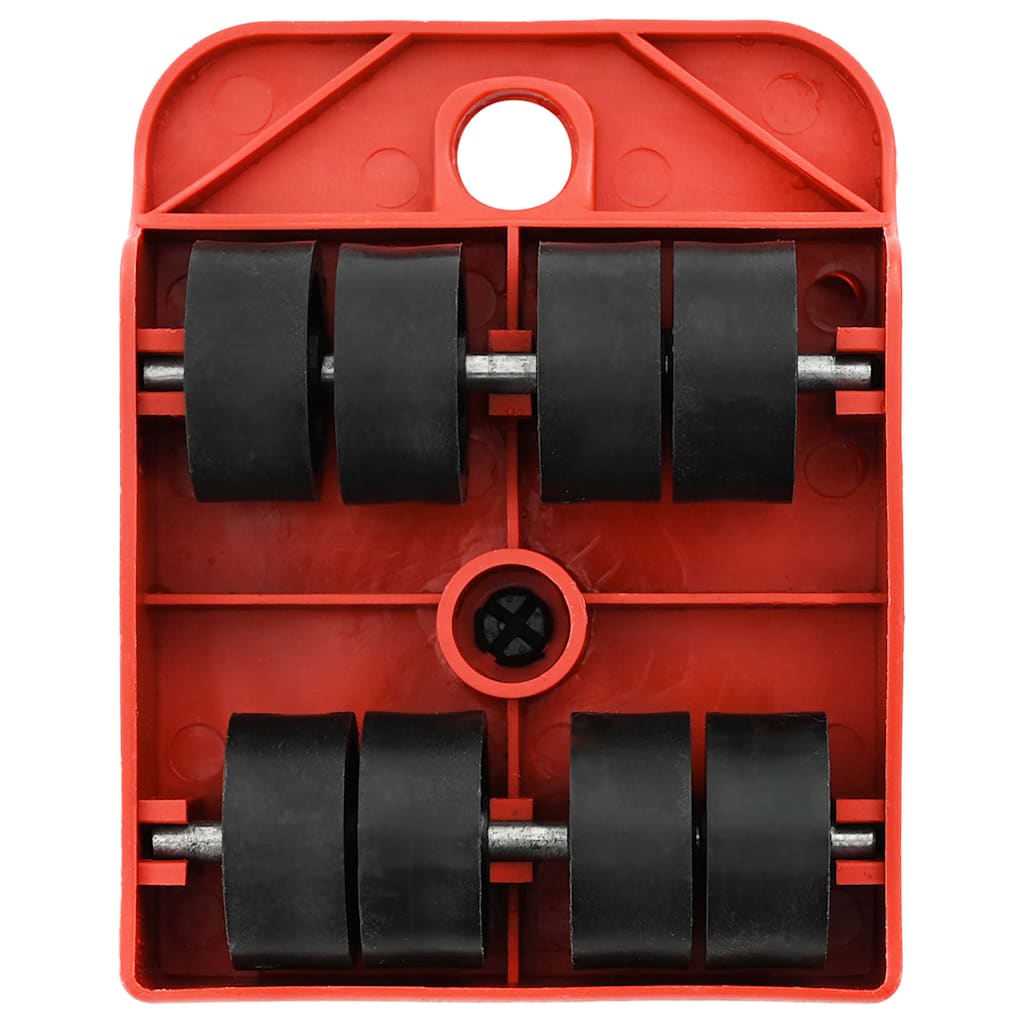 Möbelrollen 8 Stück mit Hebern Rot 9,8x7,5x3 cm 150 kg