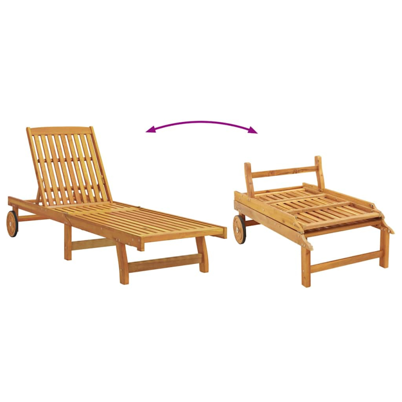 Sonnenliegen 2 Stk. Massivholz Akazie