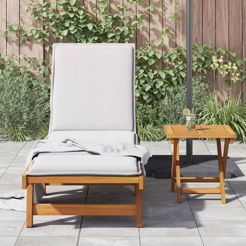Sonnenliege mit Tisch Massivholz Akazie