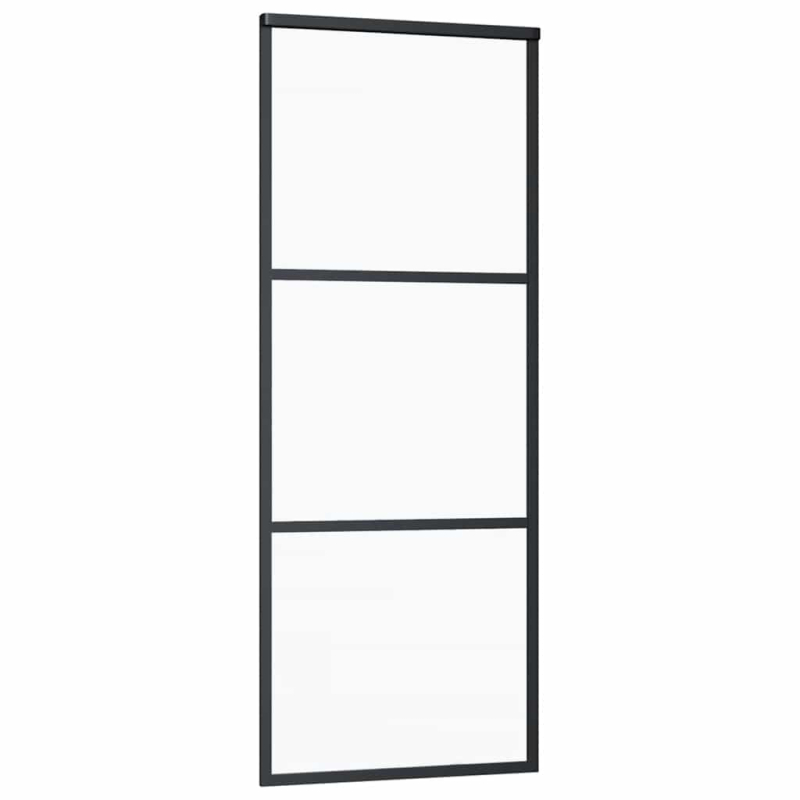 Schiebetür mit Beschlag 76x205 cm ESG-Glas & Aluminium