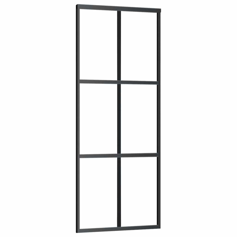 Schiebetür mit Beschlag 76x205 cm ESG-Glas & Aluminium