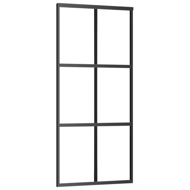 Schiebetür mit Beschlag 90x205 cm ESG-Glas & Aluminium