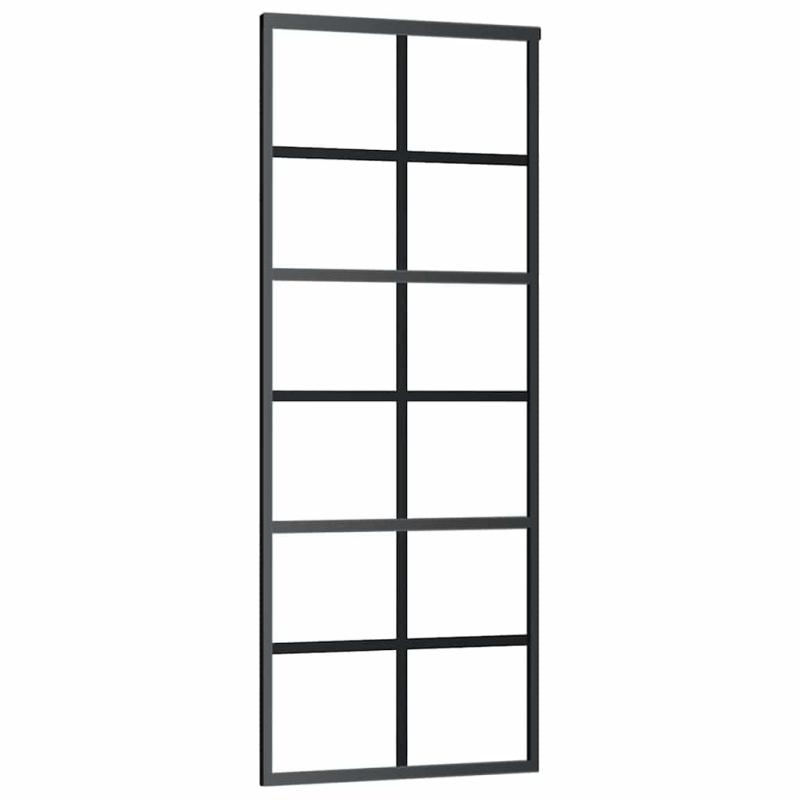 Schiebetür mit Beschlag 76x205 cm ESG-Glas & Aluminium