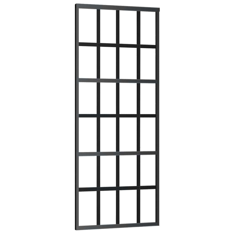 Schiebetür mit Beschlag 76x205 cm ESG-Glas & Aluminium