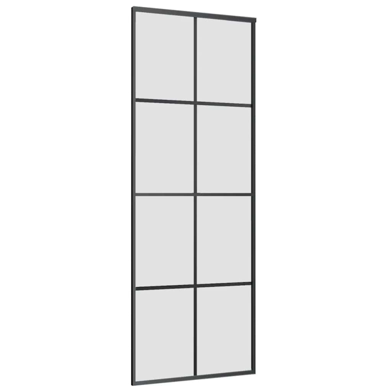 Schiebetür mit Beschlag 76x205 cm ESG-Glas & Aluminium