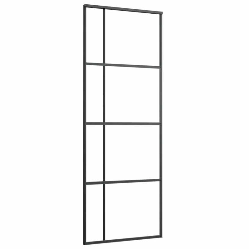Schiebetür mit Beschlag 76x205 cm ESG-Glas & Aluminium