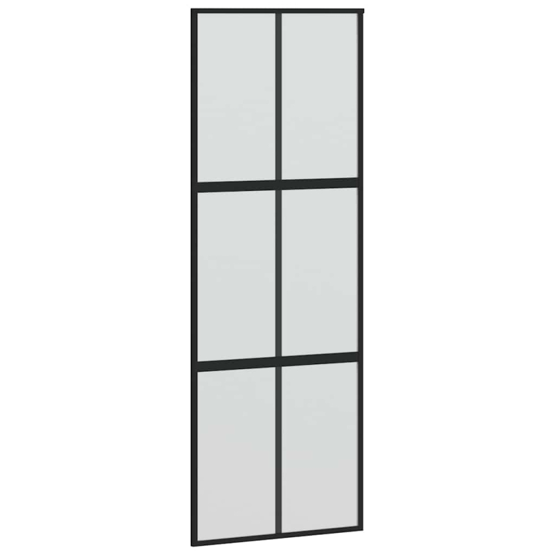 Schiebetür mit Beschlag 90x205 cm Hartglas & Aluminium