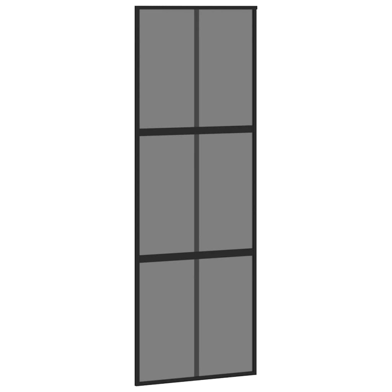 Schiebetür mit Beschlag 76x205 cm Hartglas & Aluminium