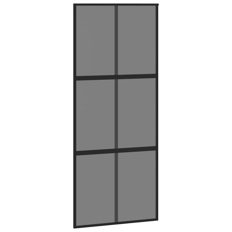 Schiebetür mit Beschlag 90x205 cm Hartglas & Aluminium
