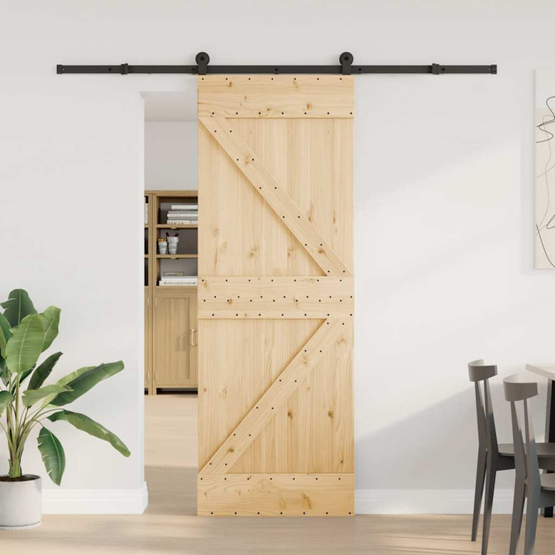 Schiebetür mit Beschlag 70x210 cm Massivholz Kiefer