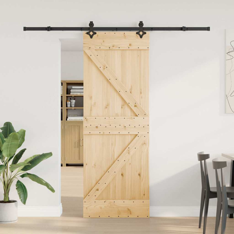 Schiebetür mit Beschlag 70x210 cm Massivholz Kiefer