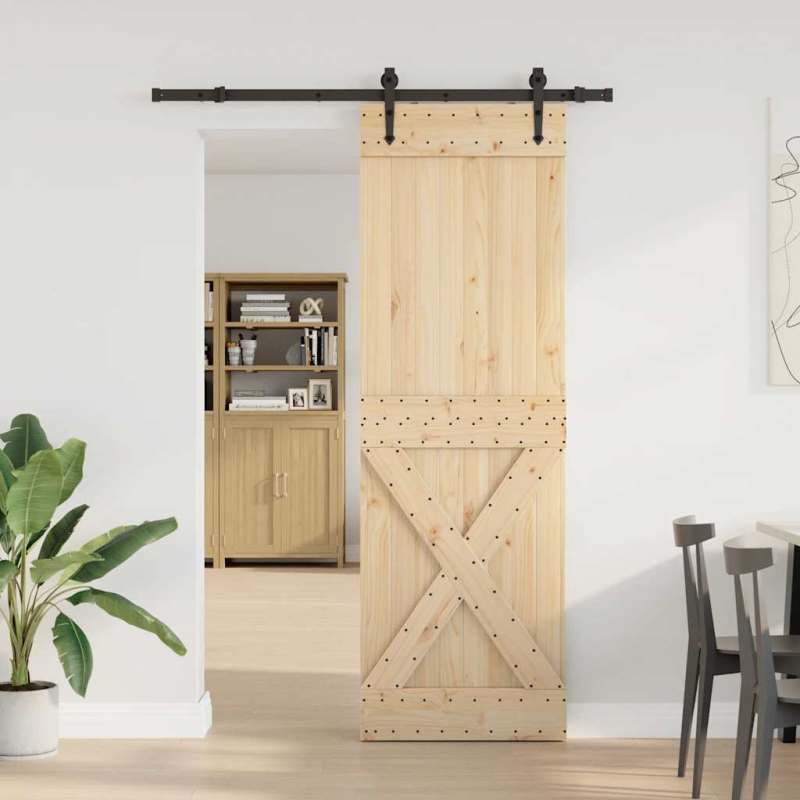 Schiebetür mit Beschlag 70x210 cm Massivholz Kiefer