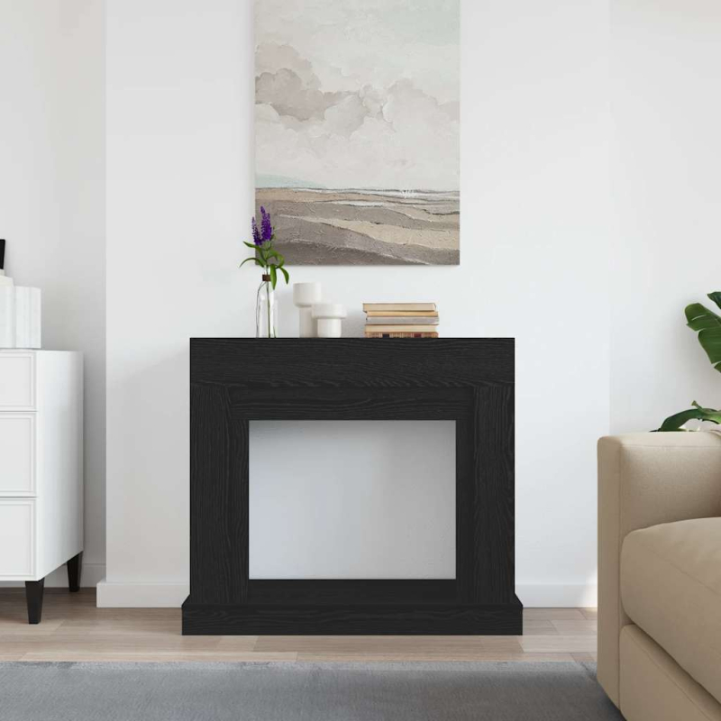 Kaminumrandung Schwarz Eichen-Optik 100x30x87,5cm Holzwerkstoff