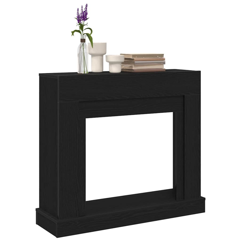 Kaminumrandung Schwarz Eichen-Optik 100x30x87,5cm Holzwerkstoff