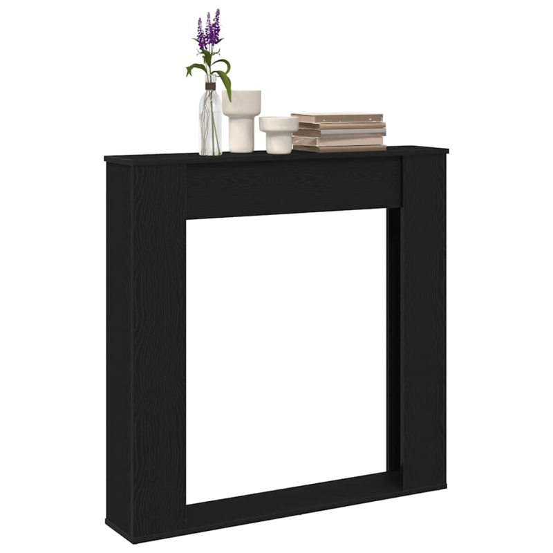 Kaminumrandung Schwarz Eichen-Optik 100x20x100 cm Holzwerkstoff