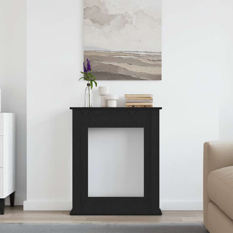 Kaminumrandung Schwarz Eichen-Optik 75x20x87,5 cm Holzwerkstoff