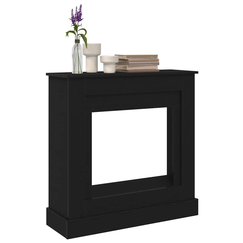 Kaminumrandung Schwarz Eichen-Optik 90x30x90 cm Holzwerkstoff
