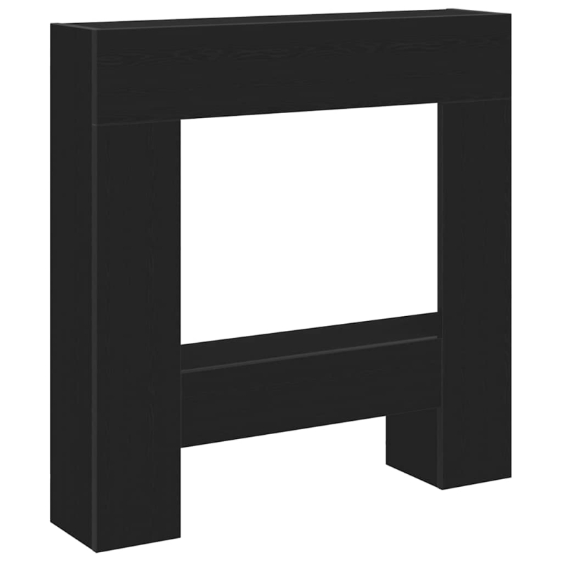 Kaminumrandung Schwarz Eichen-Optik 81x18x82 cm Holzwerkstoff