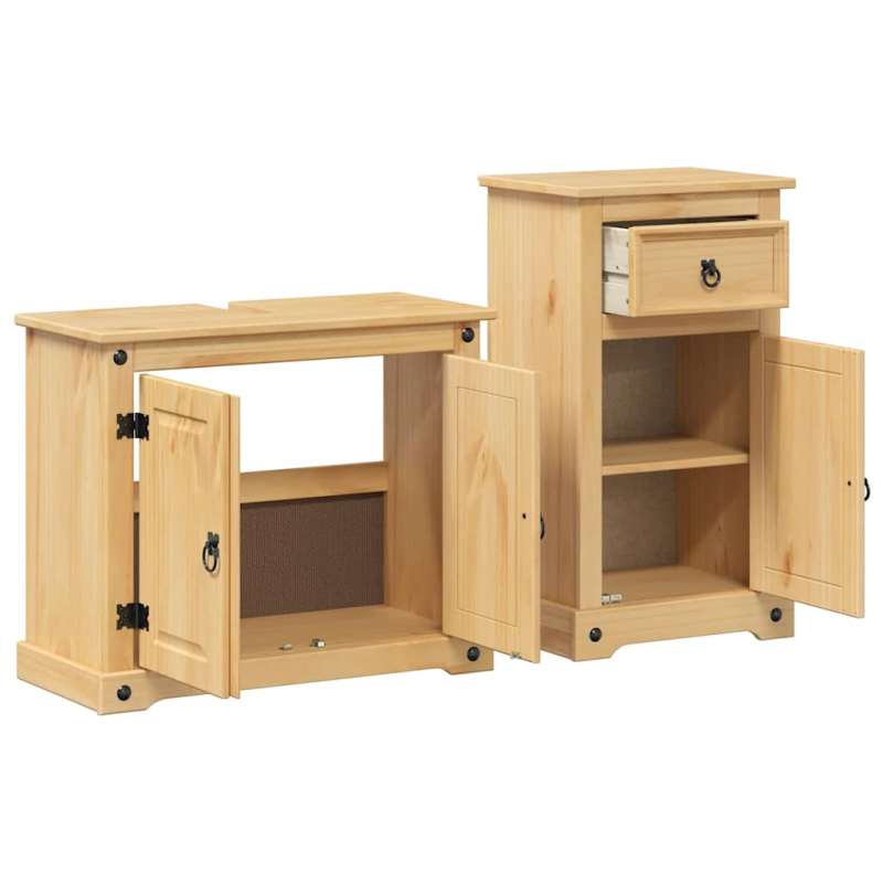 2-teiliges Badmöbel-Set Corona Massivholz Kiefer