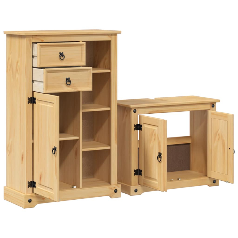 2-teiliges Badmöbel-Set Corona Massivholz Kiefer