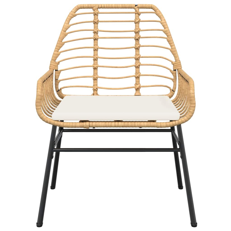 3-tlg. Garten-Essgruppe mit Kissen Braun Poly Rattan Glas