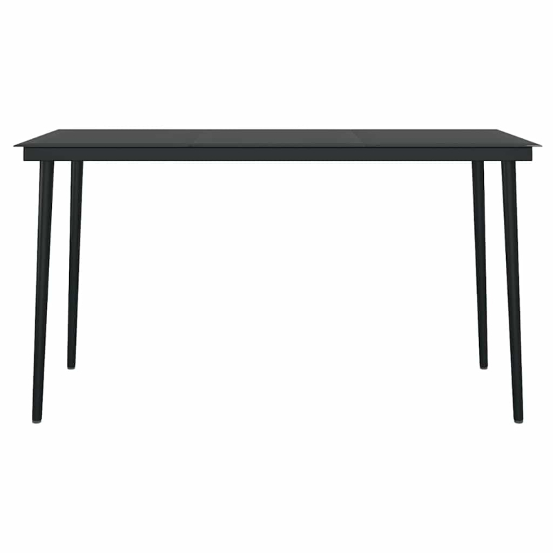 5-tlg. Garten-Essgruppe mit Kissen Schwarz Poly Rattan Glas