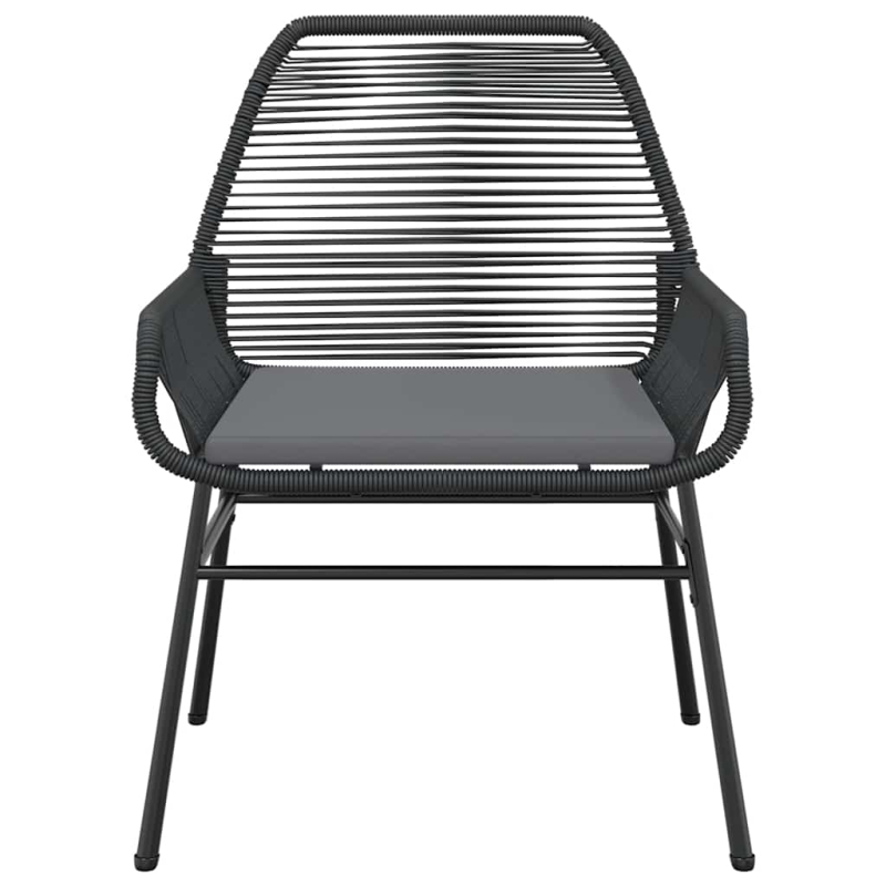 9-tlg. Garten-Essgruppe mit Kissen Schwarz Poly Rattan Glas