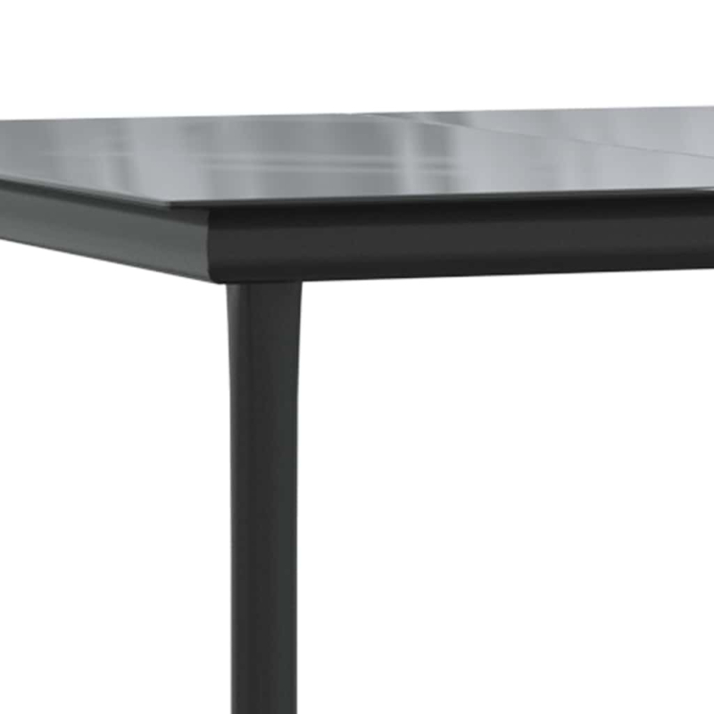 9-tlg. Garten-Essgruppe mit Kissen Schwarz Poly Rattan Glas