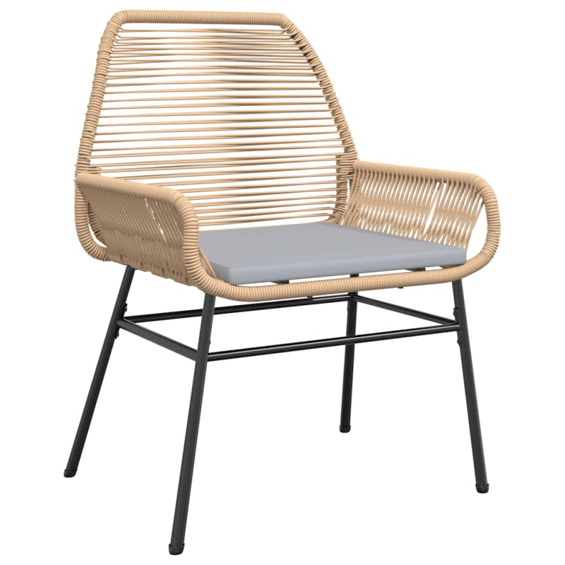 7-tlg. Garten-Essgruppe mit Kissen Braun Poly Rattan Glas