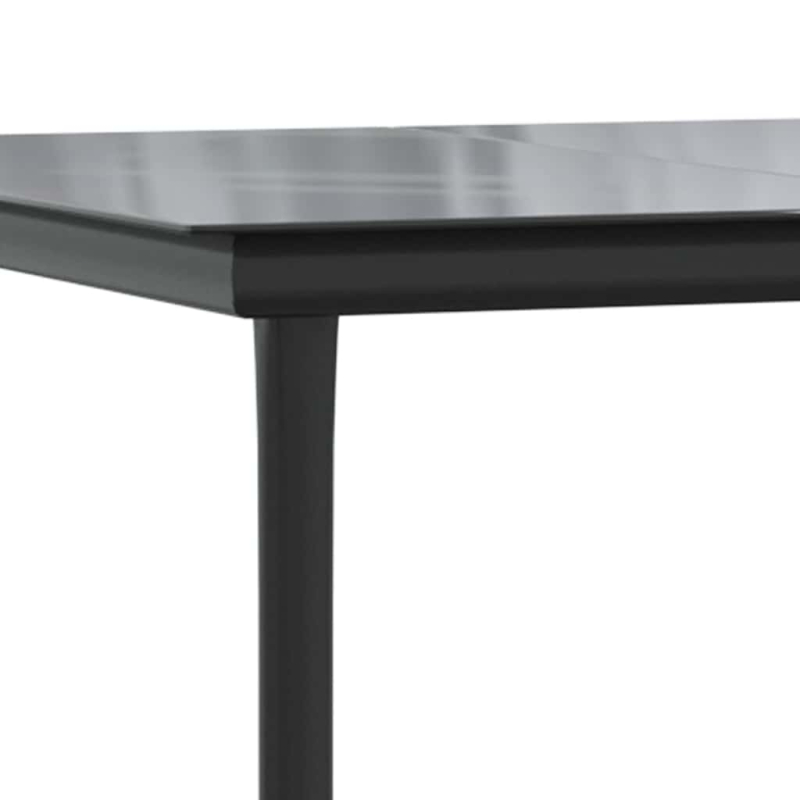7-tlg. Garten-Essgruppe mit Kissen Grau Poly Rattan Glas