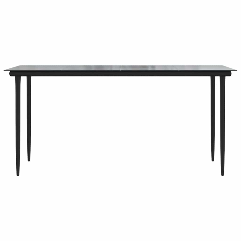 5-tlg. Garten-Essgruppe mit Kissen Schwarz Poly Rattan Glas