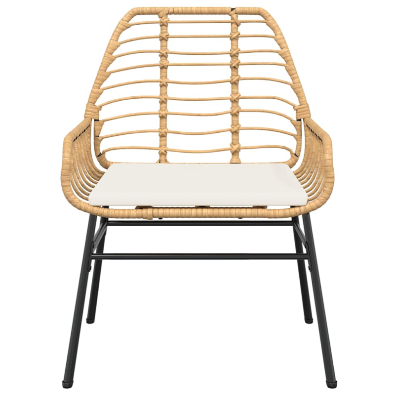 3-tlg. Garten-Essgruppe mit Kissen Braun Poly Rattan Glas