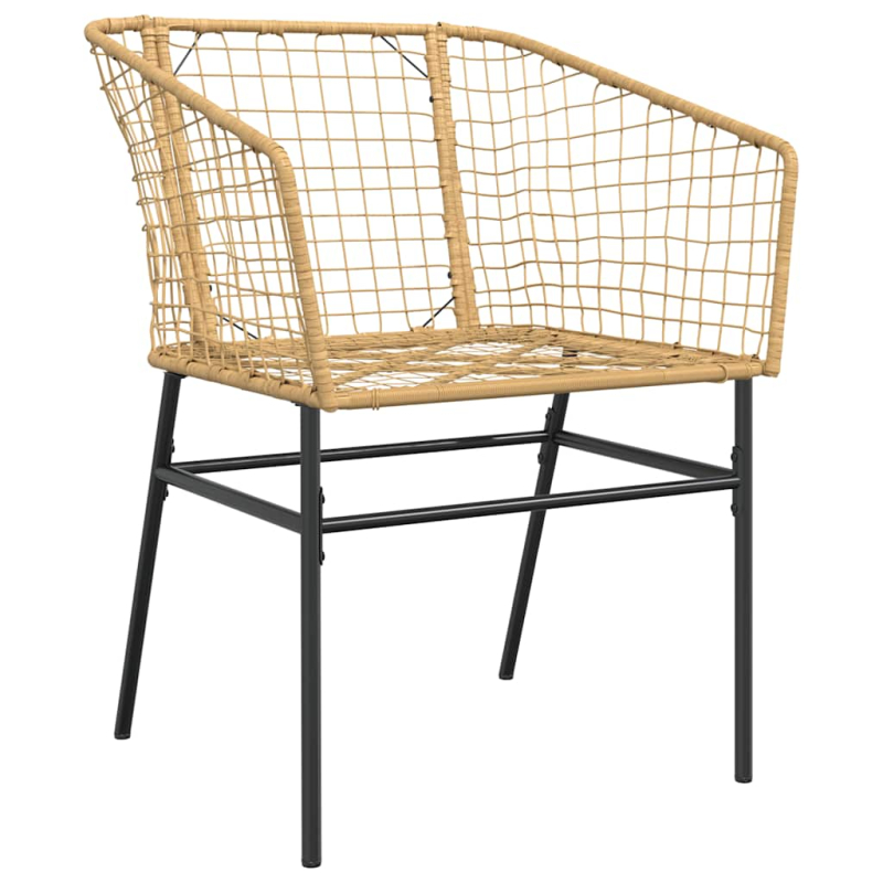 3-teiliges Garten-Esszimmer-Set Braunes Polyrattanglas