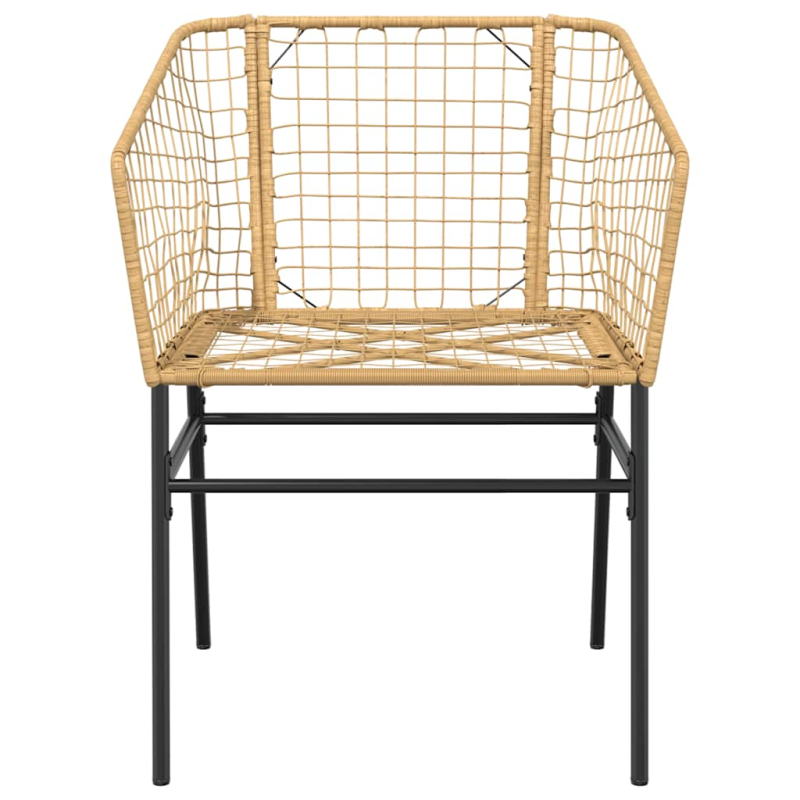 3-teiliges Garten-Esszimmer-Set Braunes Polyrattanglas