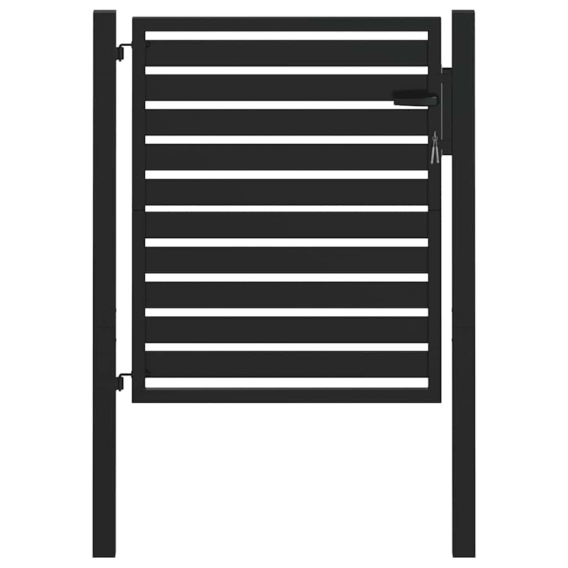 Gartentor Abschließbar Schwarz 100x100 cm Aluminium