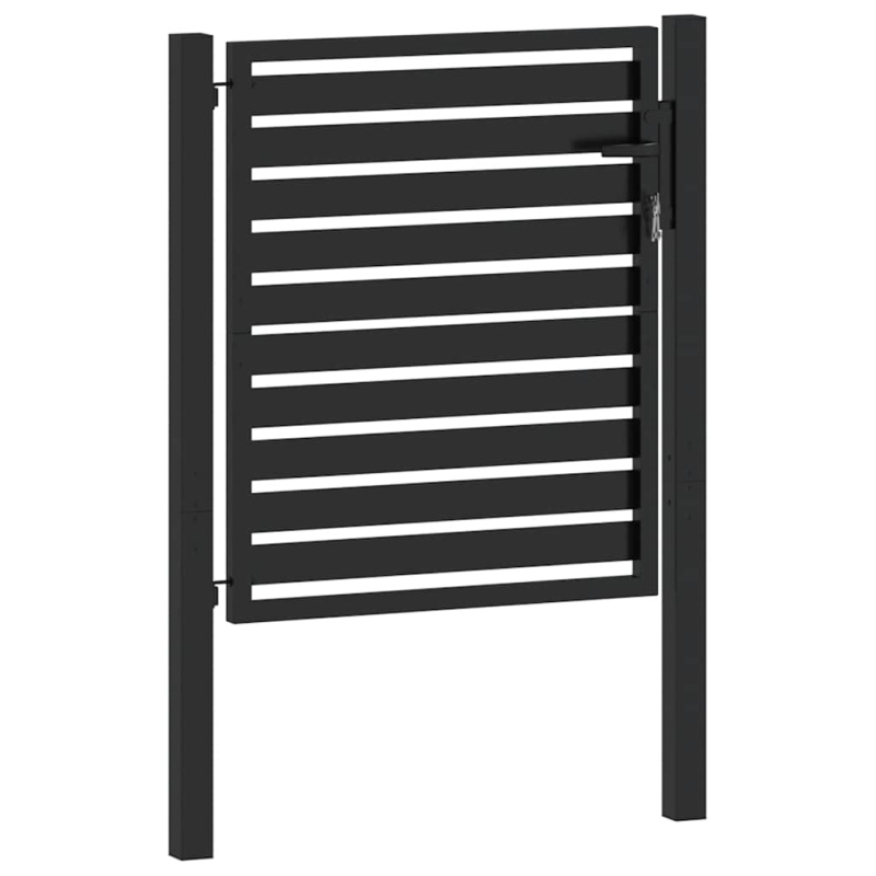 Gartentor Abschließbar Schwarz 100x100 cm Aluminium