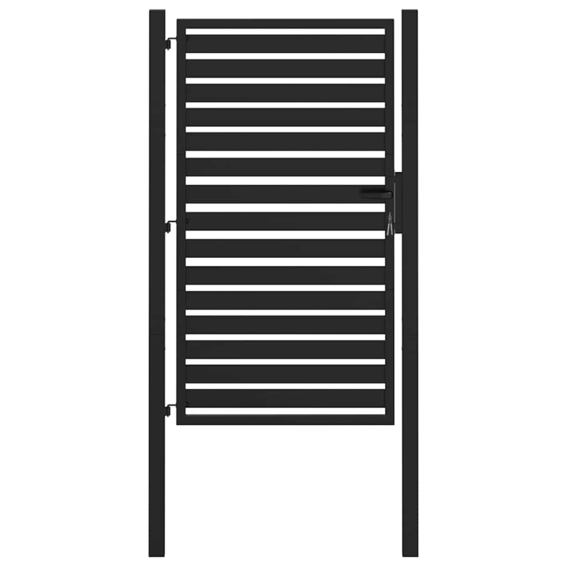 Gartentor Abschließbar Schwarz 100x150 cm Aluminium